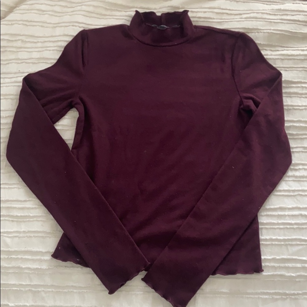 Burgundy mock neck shirt from forever 21